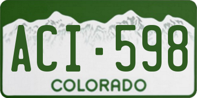 CO license plate ACI598