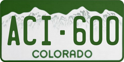 CO license plate ACI600