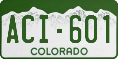 CO license plate ACI601