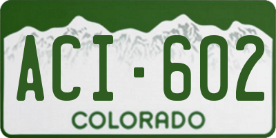 CO license plate ACI602