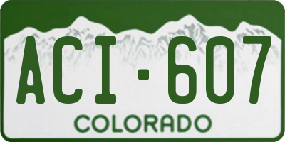 CO license plate ACI607