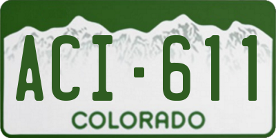 CO license plate ACI611