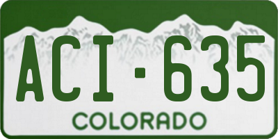 CO license plate ACI635
