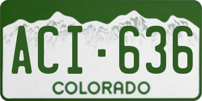 CO license plate ACI636