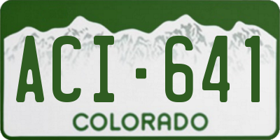 CO license plate ACI641