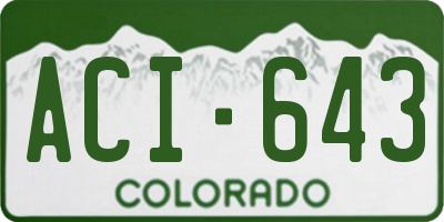 CO license plate ACI643