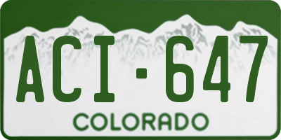CO license plate ACI647