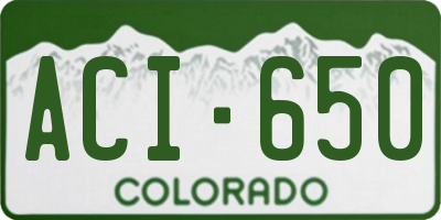CO license plate ACI650