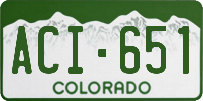 CO license plate ACI651