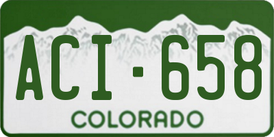 CO license plate ACI658