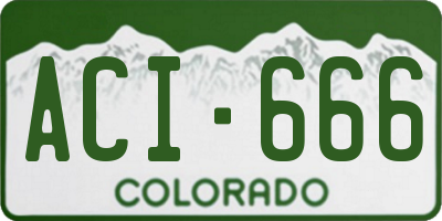 CO license plate ACI666