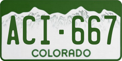 CO license plate ACI667