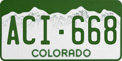 CO license plate ACI668