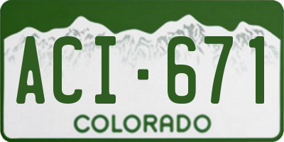 CO license plate ACI671