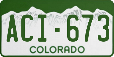 CO license plate ACI673