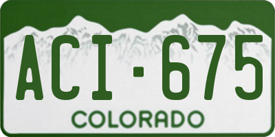 CO license plate ACI675