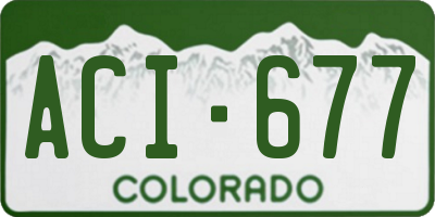 CO license plate ACI677