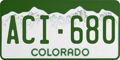 CO license plate ACI680