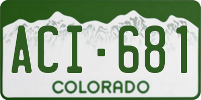 CO license plate ACI681