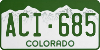 CO license plate ACI685