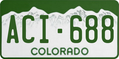 CO license plate ACI688