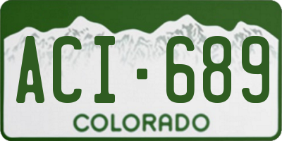 CO license plate ACI689