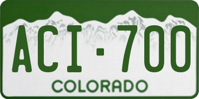 CO license plate ACI700
