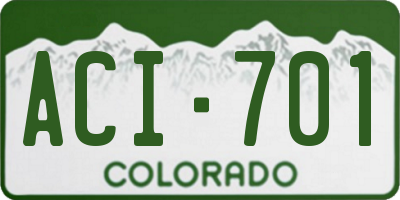 CO license plate ACI701