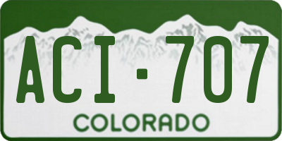 CO license plate ACI707