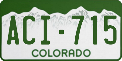 CO license plate ACI715