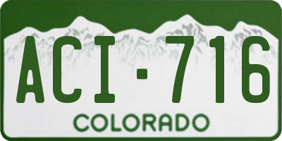 CO license plate ACI716