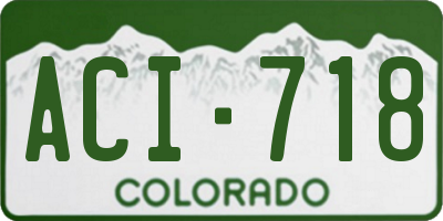 CO license plate ACI718
