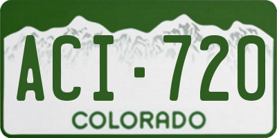 CO license plate ACI720