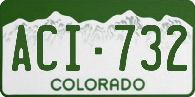 CO license plate ACI732