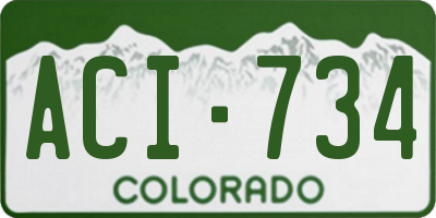 CO license plate ACI734