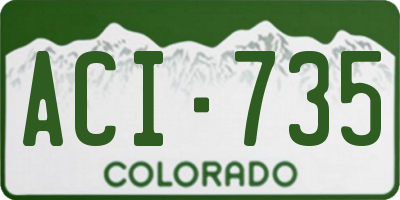 CO license plate ACI735