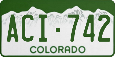 CO license plate ACI742