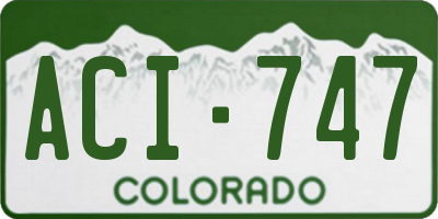 CO license plate ACI747
