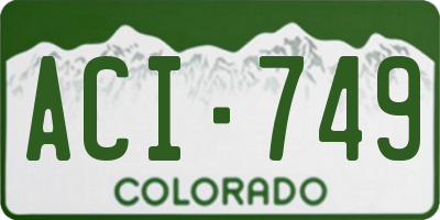 CO license plate ACI749