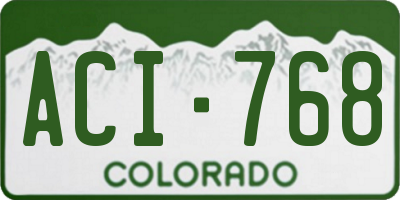 CO license plate ACI768