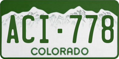 CO license plate ACI778