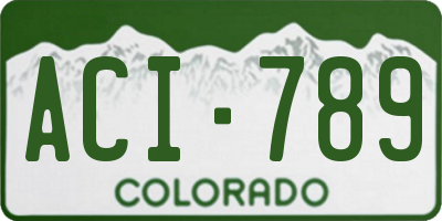 CO license plate ACI789