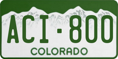 CO license plate ACI800