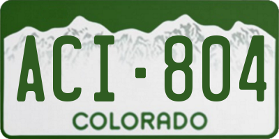 CO license plate ACI804