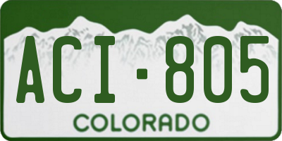 CO license plate ACI805