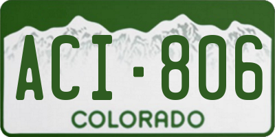 CO license plate ACI806