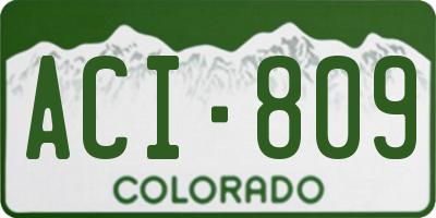CO license plate ACI809