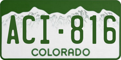 CO license plate ACI816