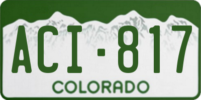 CO license plate ACI817