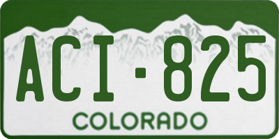 CO license plate ACI825